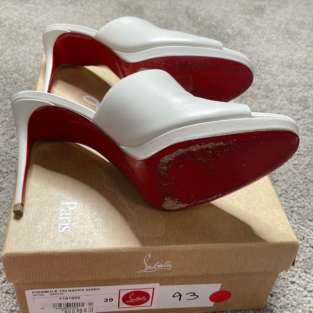 Nappa Pigamule 100 Slide Sandals 39 White - Picture 4 of 13